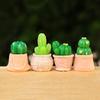 Mini Artificial Cactus Plants in Pot Miniature Potted Green Cactus Figurine for DIY Micro Landscape Fairy Garden Accessories Plant Pots Bonsai Crafts