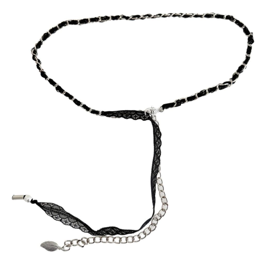 Small Fragrance Style Womens Waist Chain With Lace Chain Tassel Decor For Dresses