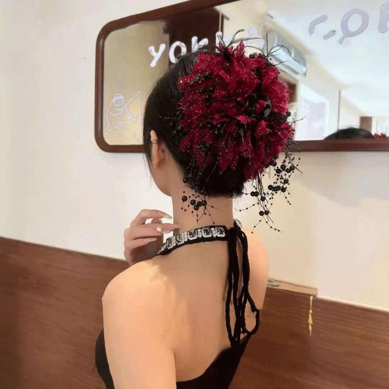 Retro Flower Claw Clips Elegant Geometric Bow Hair Clip Crab Hairgrisp for Women Party Hair Accessories Headdress Jewelry Gifts