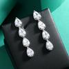 Niche Design Zircon Water Drop Fringed Stud Earrings Women's High-end Temperament Crystal Long Earrings, High-end Simple Earrings