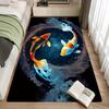 Koi Fish Design Non-Slip Polyester Carpet Chair Mat, 800g/m2 Crystal Velvet, Durable, Machine Washable, Fatigue Resistant Rug