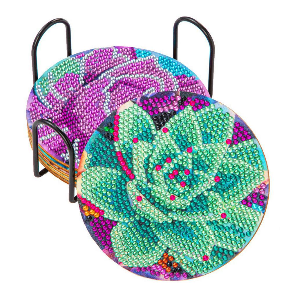 DIY Mehrfarbiges Diamond Painting Untersetzer-Set Multifunktionale Langlebige Tassenunterlage für Trinkgeschirr