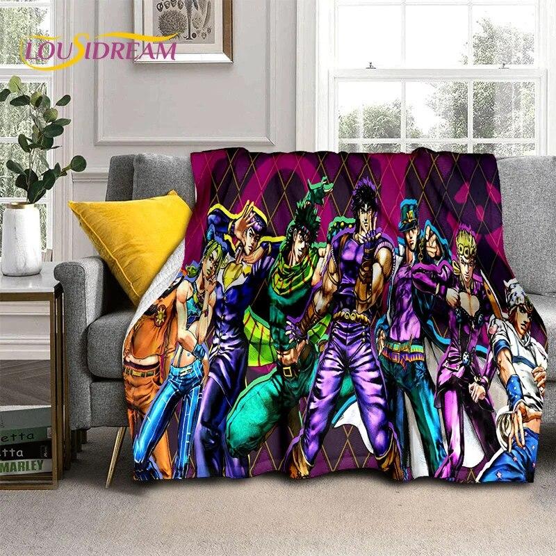 Jojo Bizarre Adventure Cartoon Anime Decke, weiche Überwurfdecke für Zuhause, Schlafzimmer, Bett, Sofa, Picknick, Reisen, Büro, Decke, Kind