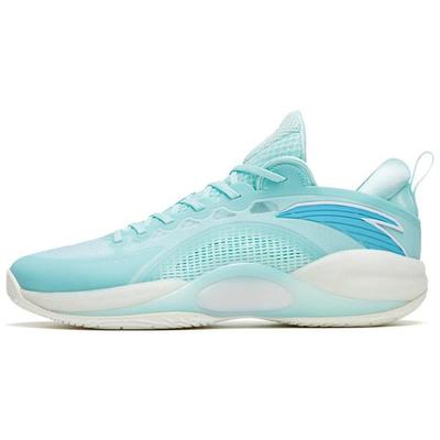 Anta Burbujas de Cemento 3 Tela Antideslizante Resistente a la Abrasión Zapatillas de Baloncesto de Caña Baja para Hombre Azul Refrescante Hielo 112321604-2