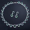 European & American Evening Dress Jewelry Set: AAA Zircon Bridal Earrings & Necklace Duo