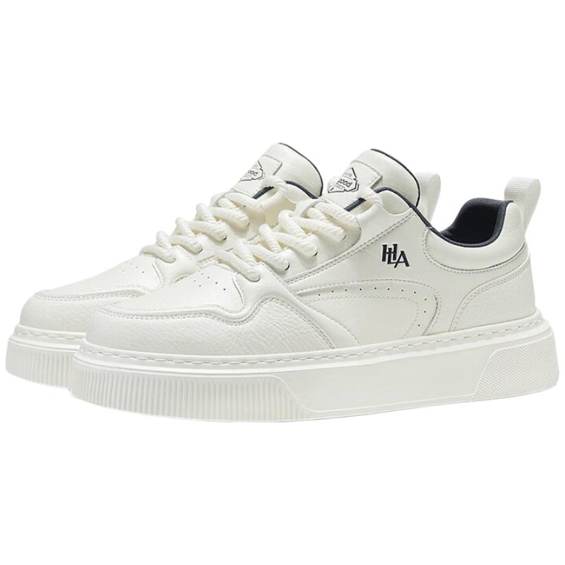 HLA Men s F163 Thick-Sole Casual White Sneakers 39