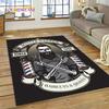 Fashion Barber Shop Logo Skull Vintage Rug Carpet for Living Room Bedroom Decor,Floor Mat Non-slip Decoration for Sofa Doormat