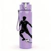 1PC Soccer Football Player 750ml Color Plastic Sports Water Bottle Leakproof Flip Straw Lid Suitable for Sports Office Home Use