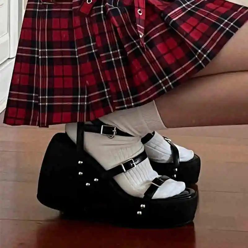 Fashion Narrow Band Platform Women Silvery Sandals Casual Shoes Summers Party Dress Wedges Heel Sandalias