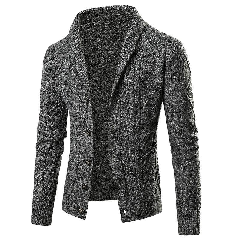 2024 Europäische Größe Frühling/Herbst Strickjacke: Zopfstrick, Langarm, Trendiger Verdickter Pullover