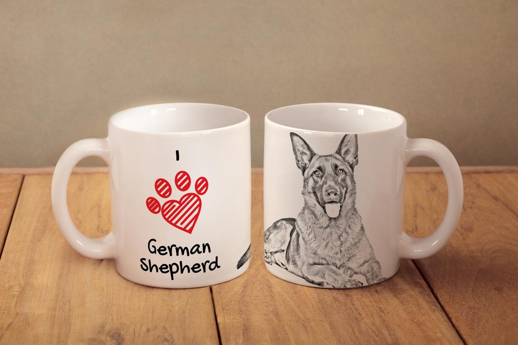 German Shepherd Dog, Alsatian Wolf Dog - cup with a dog, cute cup with graphics, a gift with your photo from the Art-Dog brand