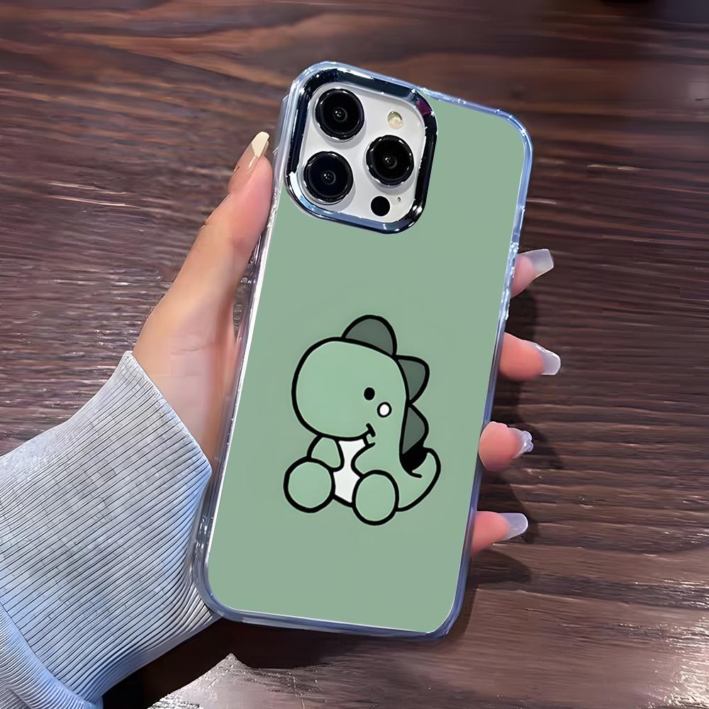 Cute Cartoon Dinosaurs Phone Case For IPhone 17 Pro Max 16 15 14 Pro Max IPhone 13 Pro Max 11 Plus Transparent Cover