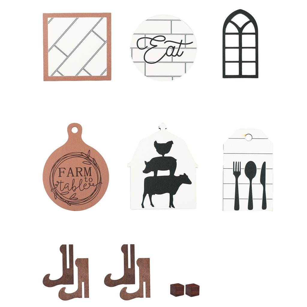 Home Layered Tray Decoration Set Retro Farm Desktop Layered Tray Ornaments Suitable For Home Desktop Shelf Decoration