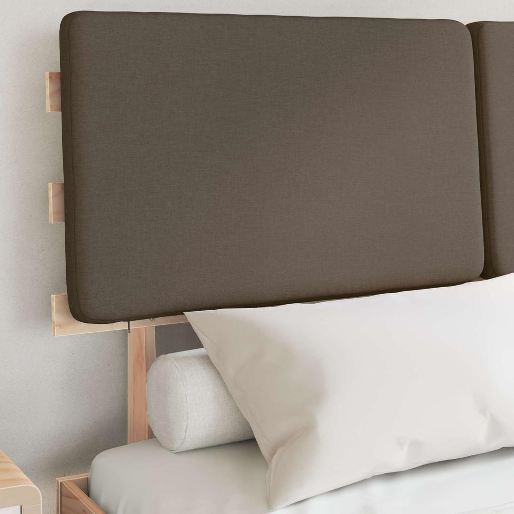 Bed Frame with Upholstered Headboard Taupe 140 x 200 cm