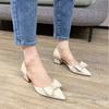 New women's shoes pointed high heels medium heel thick heel fashion bag head hollow sandals women