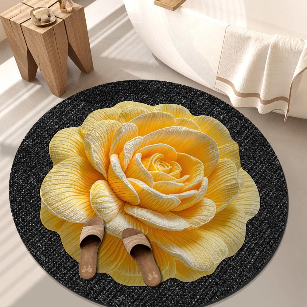 

Главная Гостиная 3D Напольный коврик Спальня Цветочный ковер Домашний Пион Цветочный Лепесток Круглый коврик Diameter 60 cm
