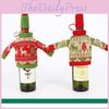 Christmas Knit Sweaters Wine Bottle Decor For Festive Dinner Table Setting