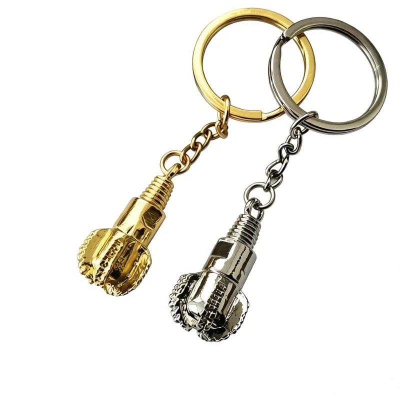 Oilfield Drill Bit Keychain 1Pcs Vintage Style Metal Pendant Key Holder Decor for Bag Key Organizer Worker Gift