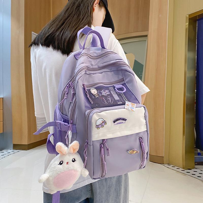Korean Cartoon Schoolbag for Girls: Stylish Backpack for Elementary to High School Students