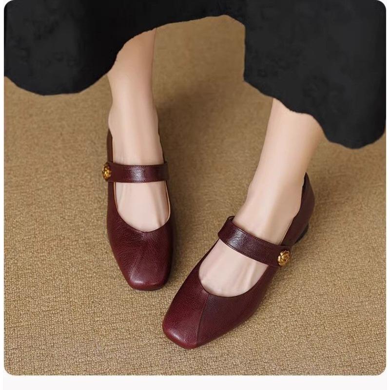 

Retro Mary Jane shoes women s autumn new models with skirts gentle small leather shoes commuter shoes 40 темно-коричневого