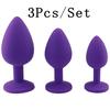3Pcs/Set Safe Butt Plug With Crystal Detachable Jewelry Anal Plug Vagina Clitoris Vibrator Sex Toy
