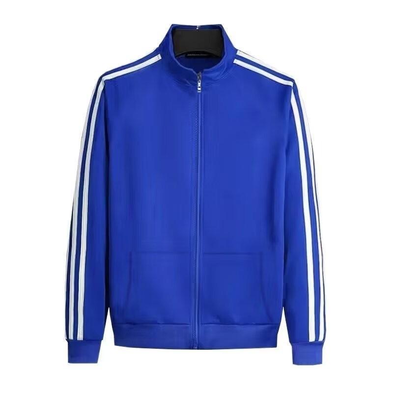 Trendiges Unisex Sportoutfit für Frühling & Herbst: Dreistreifiger Cardigan & Lange Hose Set für Paare