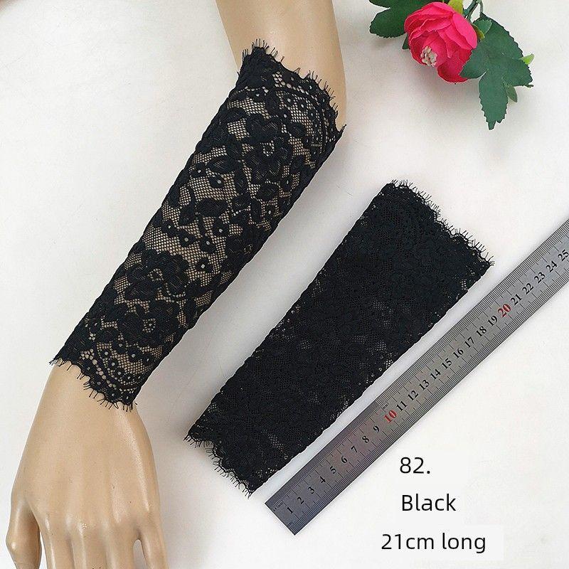 

Цвет кожи Сохранение тепла Защита от солнца Маскировка шрамов Татуировка Кружевной манжет на запястье Напульсник Рукав для руки Перчатки для женщин Нарукавник Black 82 a pair of 21cm long L