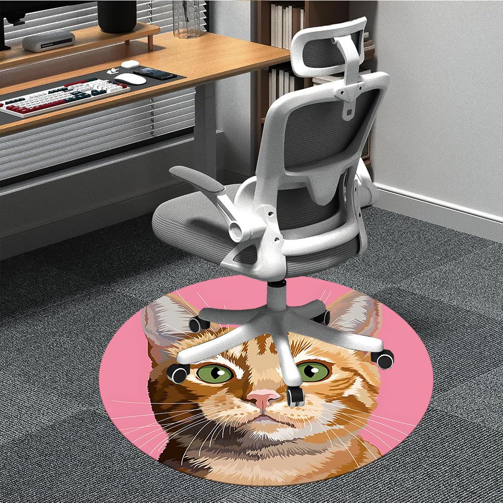 

1pc Cat Portrait Chair Carpet for Office, Non-slip, Soft and Durable Office Rug, Perfect for Office yy260131100 80cm by 80cm