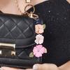 Lotus Leather Keychain Handmade Bag Pendant Lovely Flower Pu Leather Pendant  Men