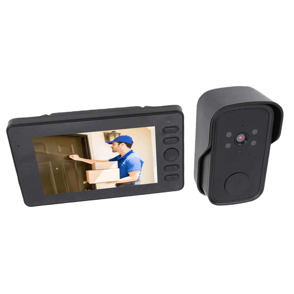 WiFi Video Doorbell with 4.3 Inch Display 1080P Wide Angle Fish Eye Lens Video Doorbell Camera Intercom System with