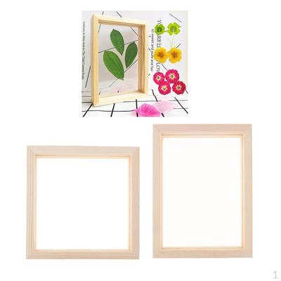 Kreatives doppelseitiges Glas transparent Holz 2 Stück