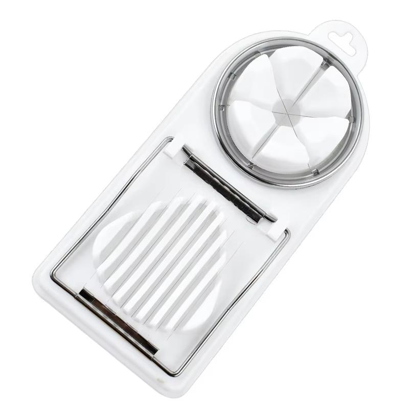 1pc 2 In 1 Egg Slicer Multipurpose Egg Slicer For Hard Boiled Eggs Sturdy ABS Body With Stainless Steel Wires Eggs Cutter