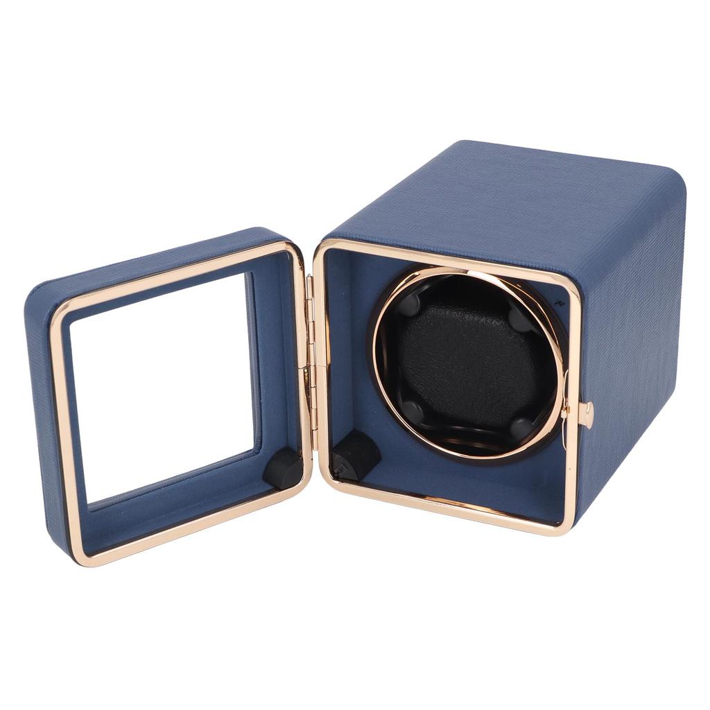 Single Watch Winder 5 Rotating Modes PU Lther Automatic Watch Winder Box with Light USB Type C Power Supply