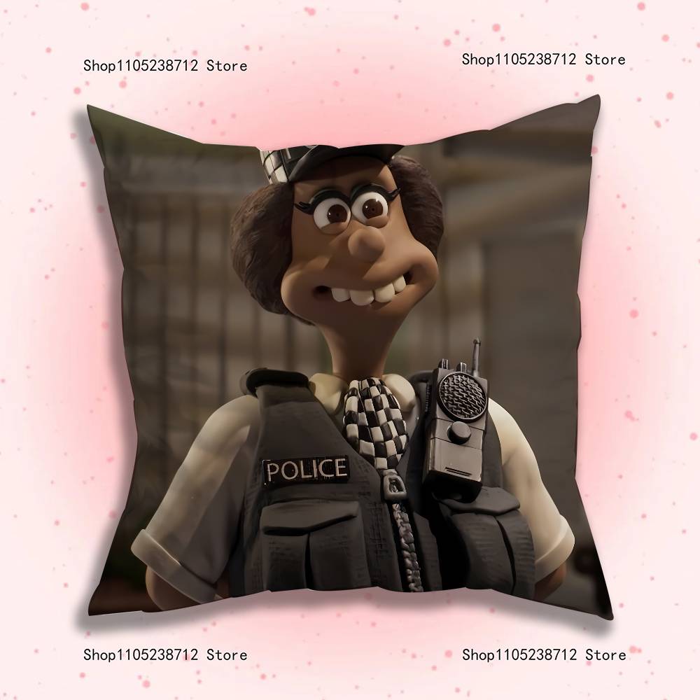 ANIME W-WallaceS G-Gromit Pillow Case Plush Fabric Soft Pillowcase Double Sided Print Sofa Cushion Cover Throw