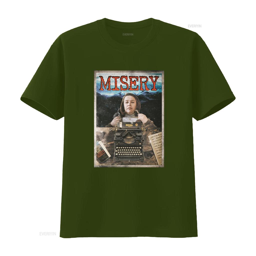 Misery Stephen King Horror Movie Inspired T Shirt Vintage Royal Typewriter Gun Design vintage Washed streetwear graphic Soft