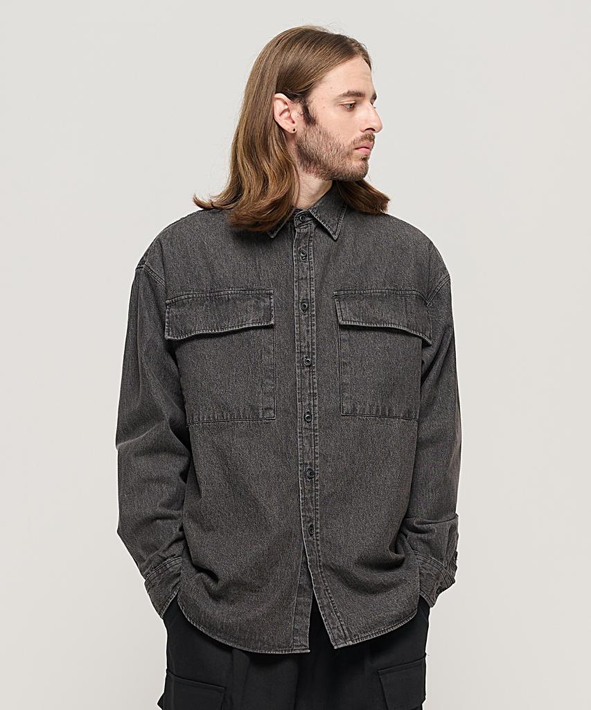 CARGOBROS Pocket Over Denim Shirt (Black)