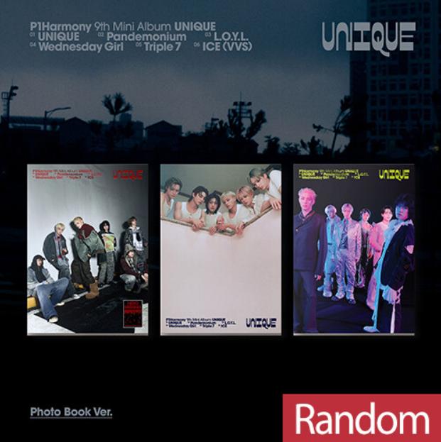 [Przedsprzedaż] P1Harmony Mini 9. Album ‘UNIQUE’ (Fotoksiążka wer.) — Zestaw 3 wersji / Losowa wersja