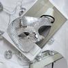 Disco Ball Mirror Half Face Mask, Shiny Laser Reflective Mask for Halloween Party Dance Costume