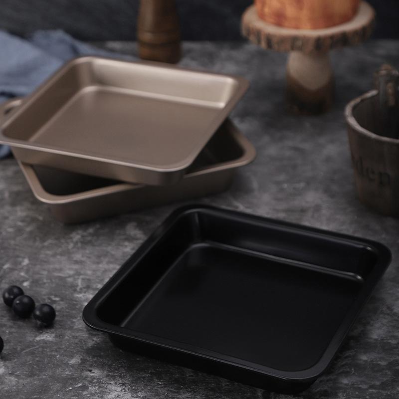 6/8 tum Fyrkantig Bakplåt Non-Stick Kolstål Rostbrödskaka Bröd Baguette Ugn Bakverk Paj Pizza Kakform Bakform