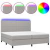 VidaXL Slatted Bed Base with Mattress and LEDs, Upholstered Bed with Headboard, Double Bed, Adult Bedroom Bed, 3134821