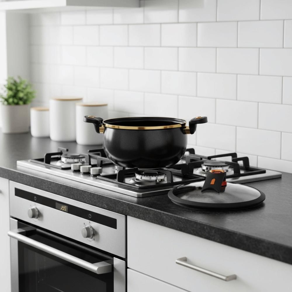 7 L Kulatý hrnec s mikrotlakem Nepřilnavý polévkový hrnec Praktický dušený hrnec Indukční sporák