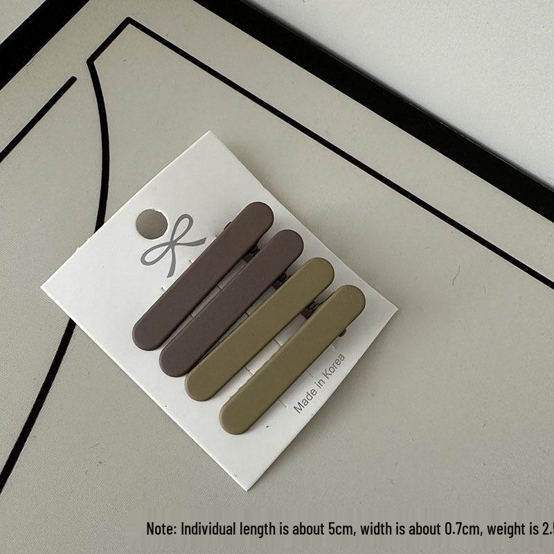 Retro Coffee-Toned Duckbill Hair Clips Set for Women – Textured Bangs and Flyaway Hair Accessories