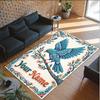 Birds Theme Crystal Velvet Floor Rug Personalized Custom Name Text Warm Carpet Home Decoration
