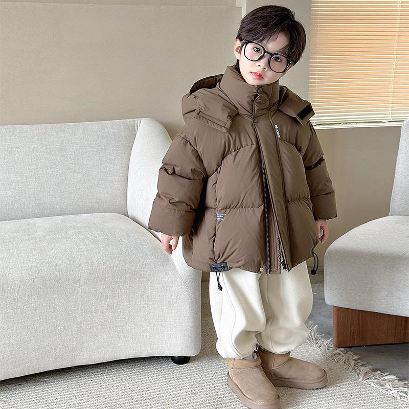 

Boys 2025 Winter Hooded Down Jacket - Thick, Warm, and Perfect for Cold Weather 120cm 99g filling