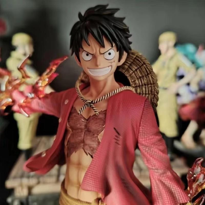 27cm Anime One Piece Standing Posture Luffy Double Head Eagle Meteor Hat Group Gift GK Hand Decoration Toys Gift