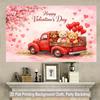 2D Cute Valentine's Truck & Bears Backdrop for Anniversary & Love Themed Events