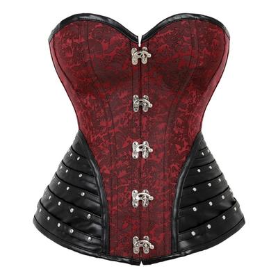 Corset Strângător de Talie Negru Stil Curte Gotică