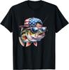 Lustiger Angel _ Angler Geschenk Amerikanische Flagge Geschenk Unisex T-Shirt