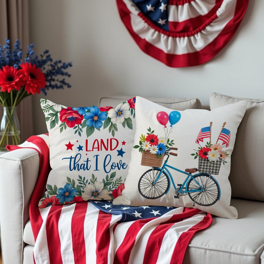 New Floral Pillow Case Linen Printed Car Bedroom Sofa Home Decoration Cushion Cover