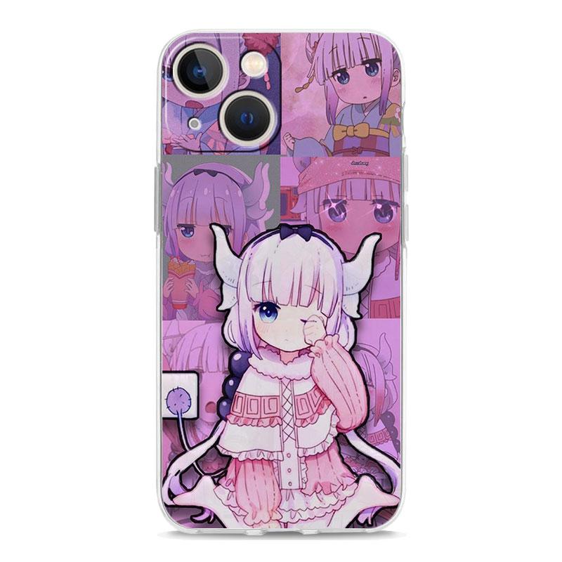 Dragon Maid Anime For iPhone 14 13 11 12 Pro Max X XR XS Phone Case For iPhone 14 7 8 Plus SE Clear Soft Silicone Cover Fundas